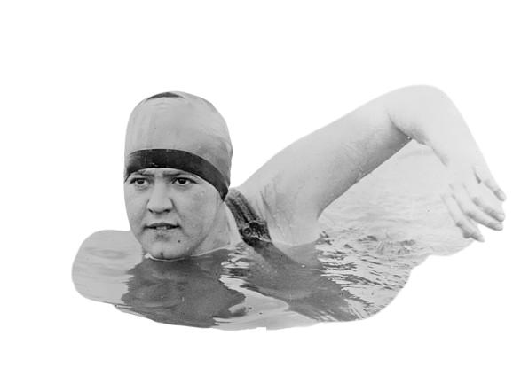 Gertrude Ederle beim Durchqueren des Ärmelkanals